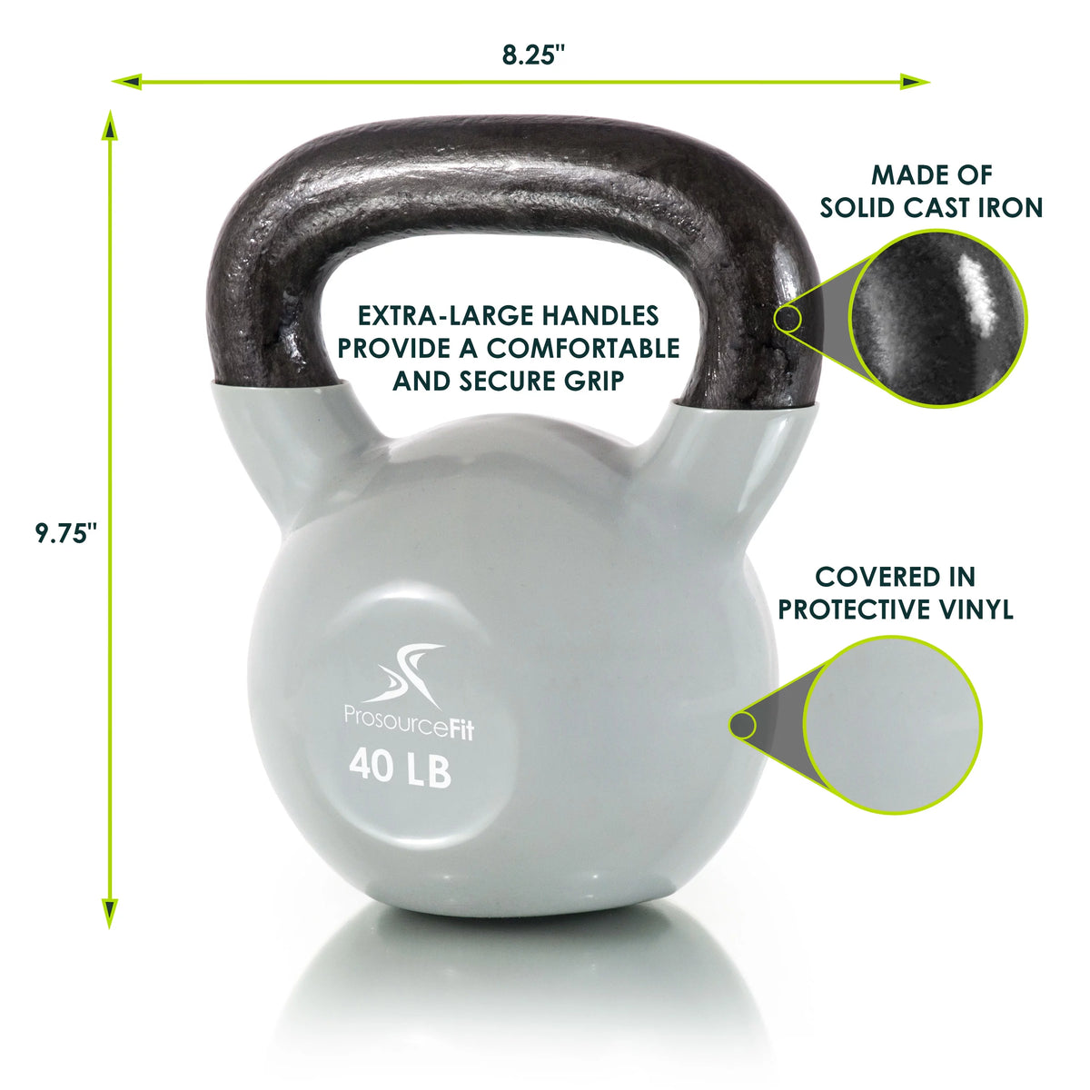Vinyl Coated Cast Iron Kettlebells 5 - 45 lb N44488
