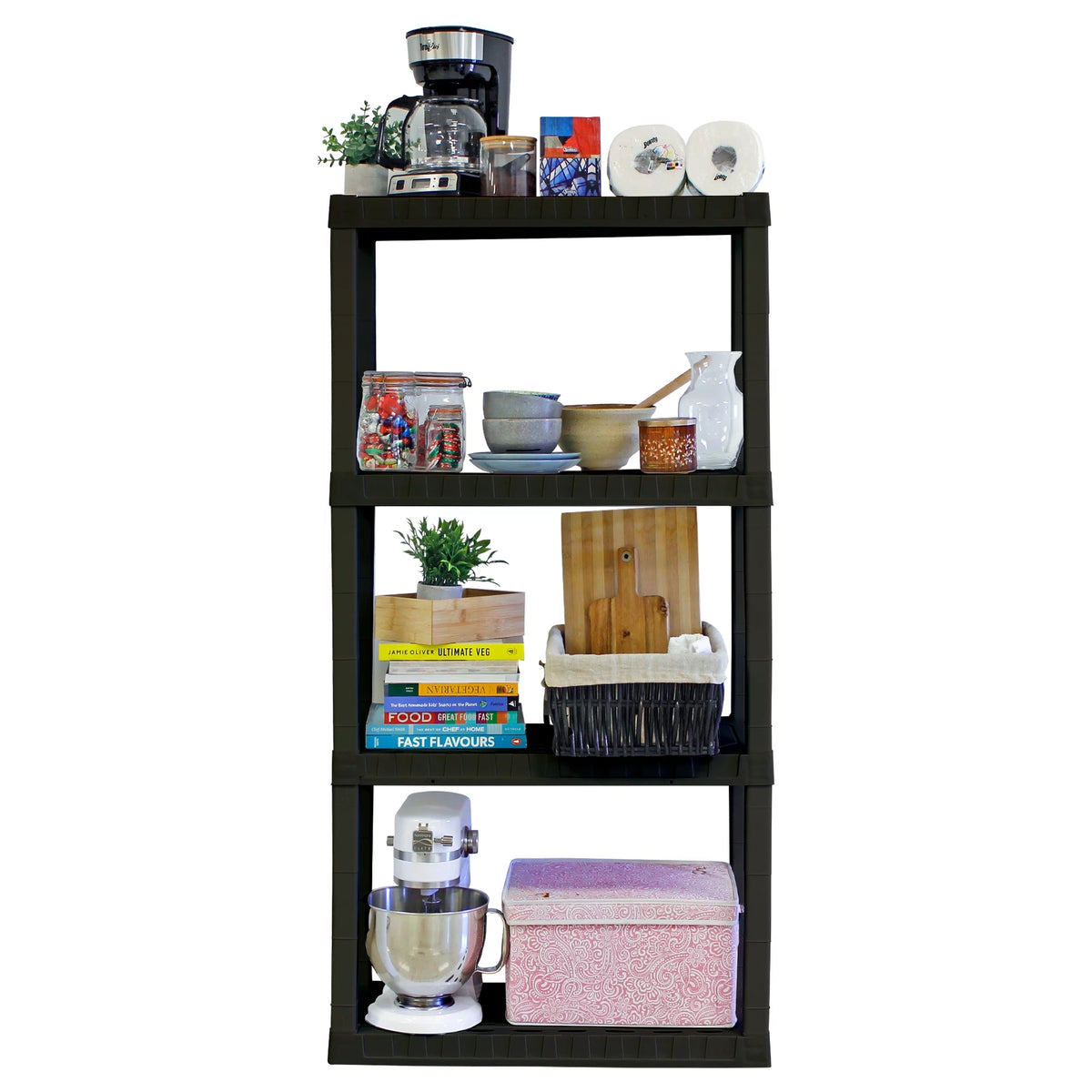 4-Tier Black Shelving Unit B53629