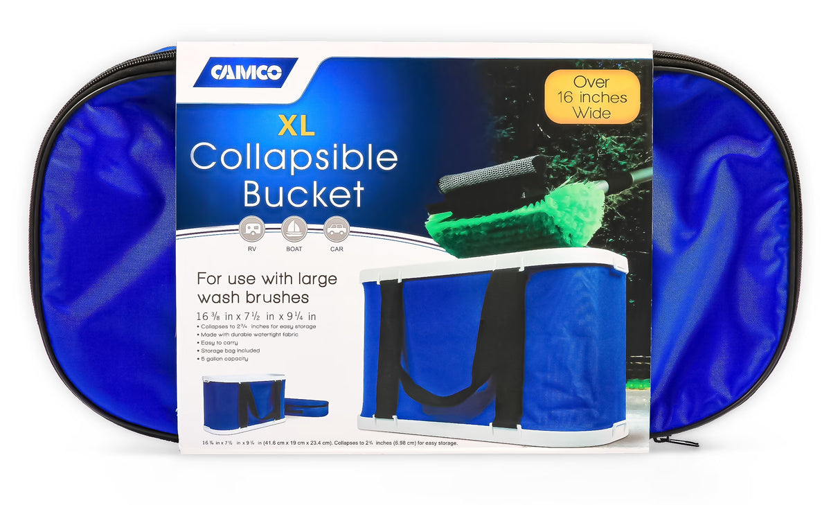 Rectangular Collapsible Wash Bucket with Zippered Storage Case, Holds 5 Gallons R3029