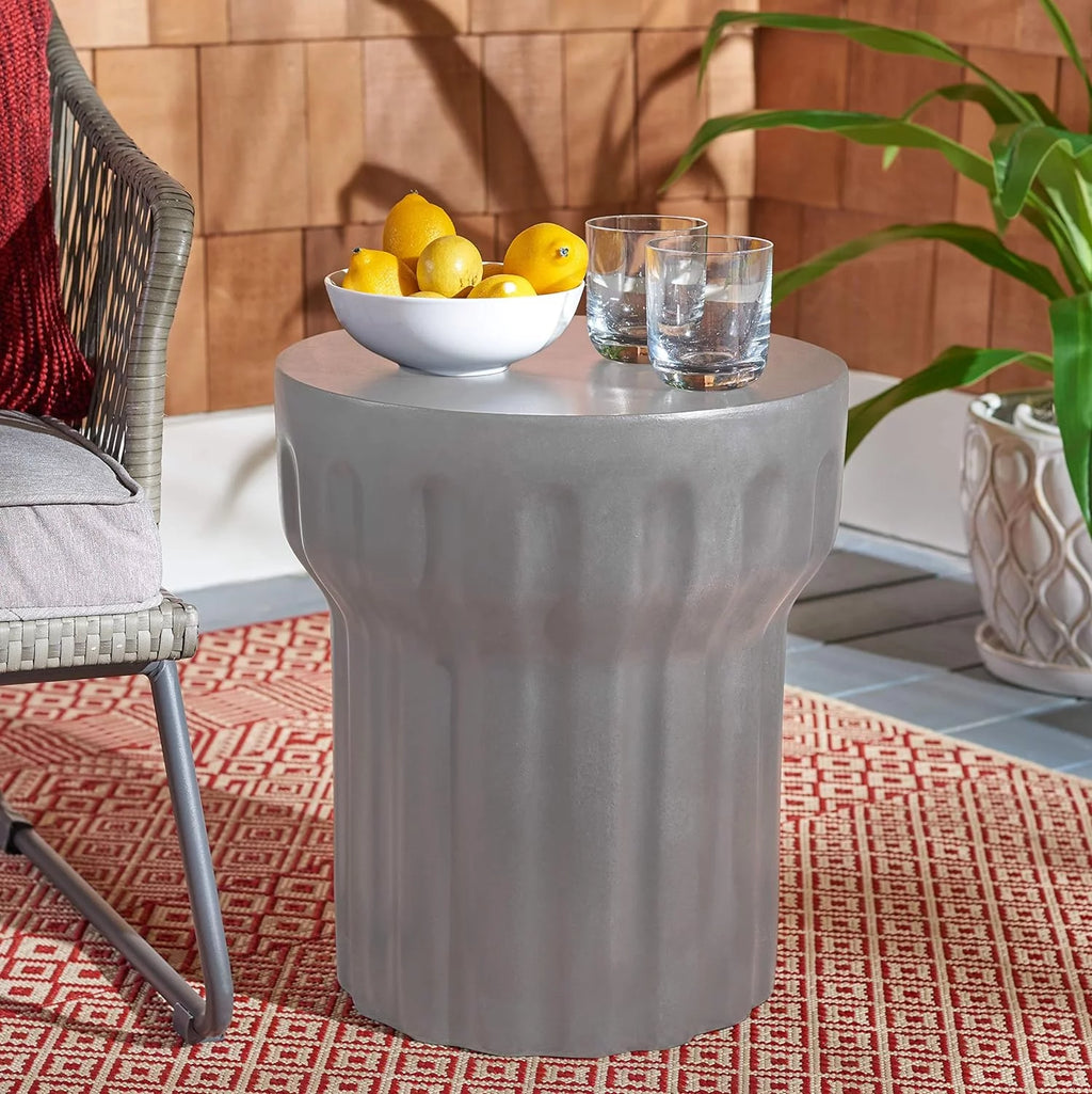Dark Grey Concrete Round Accent Table Z1628
