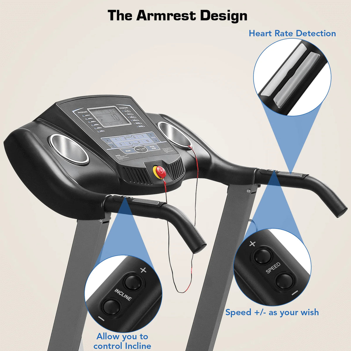 Folding Treadmill 2.5 Horse Power 15 Preset Programs F354