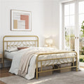 Full Size Metal Bed with Headboard and Footboard, Black U50526