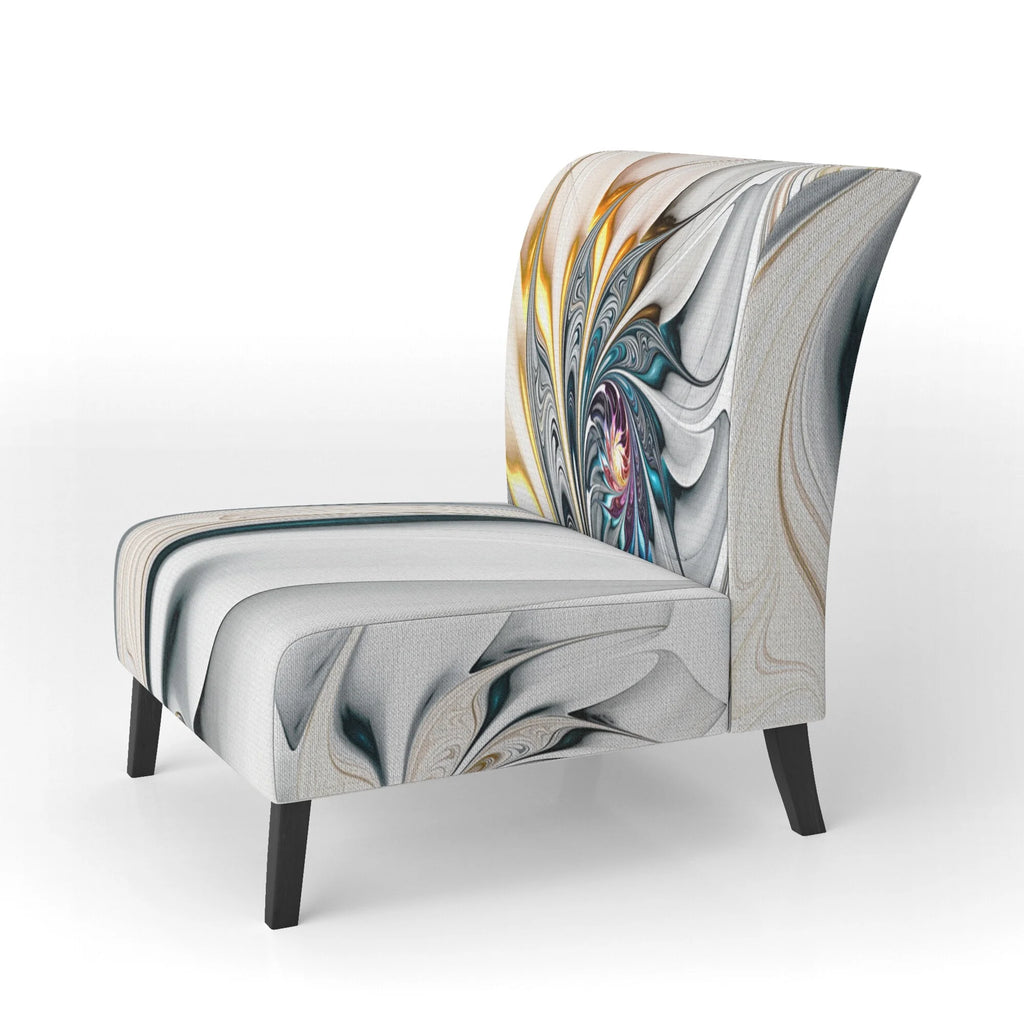 Upholstered Floral Accent Chair D655675