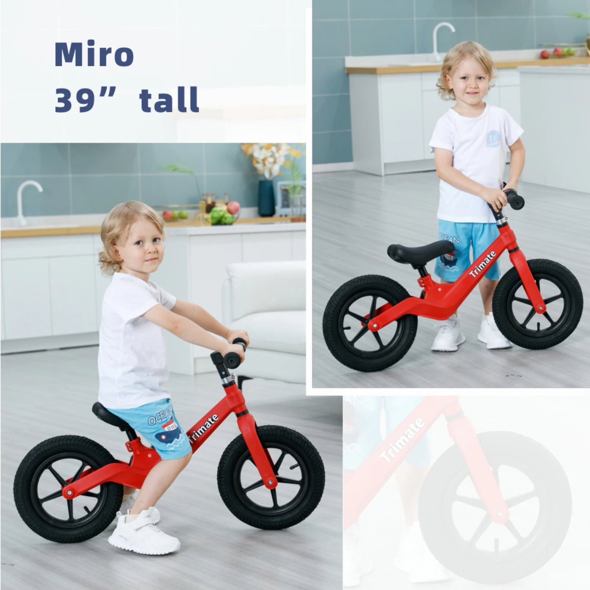 Red No Pedal Toddler Balance Bike 12 Inflated Tire Y61646