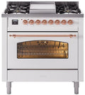 White Dual Fuel Propane Gas Range with Copper Trim K737