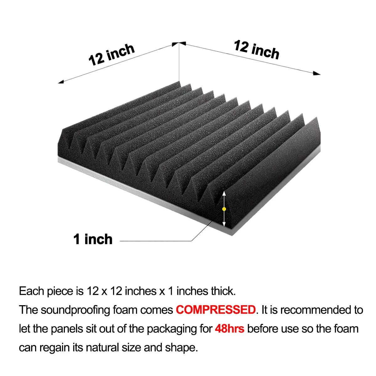 12 Pack Acoustic Foam Panels O1805