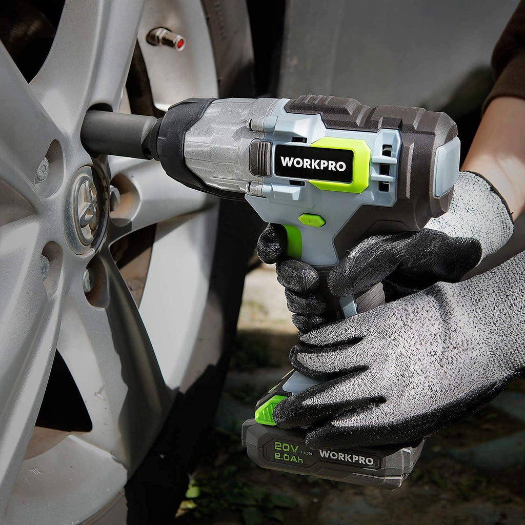 20V Cordless Impact Wrench, 1/2-inch, 320 Ft Pounds Max Torque, 2.0Ah Li-ion Battery with Fast Charger, Belt Clip U755930