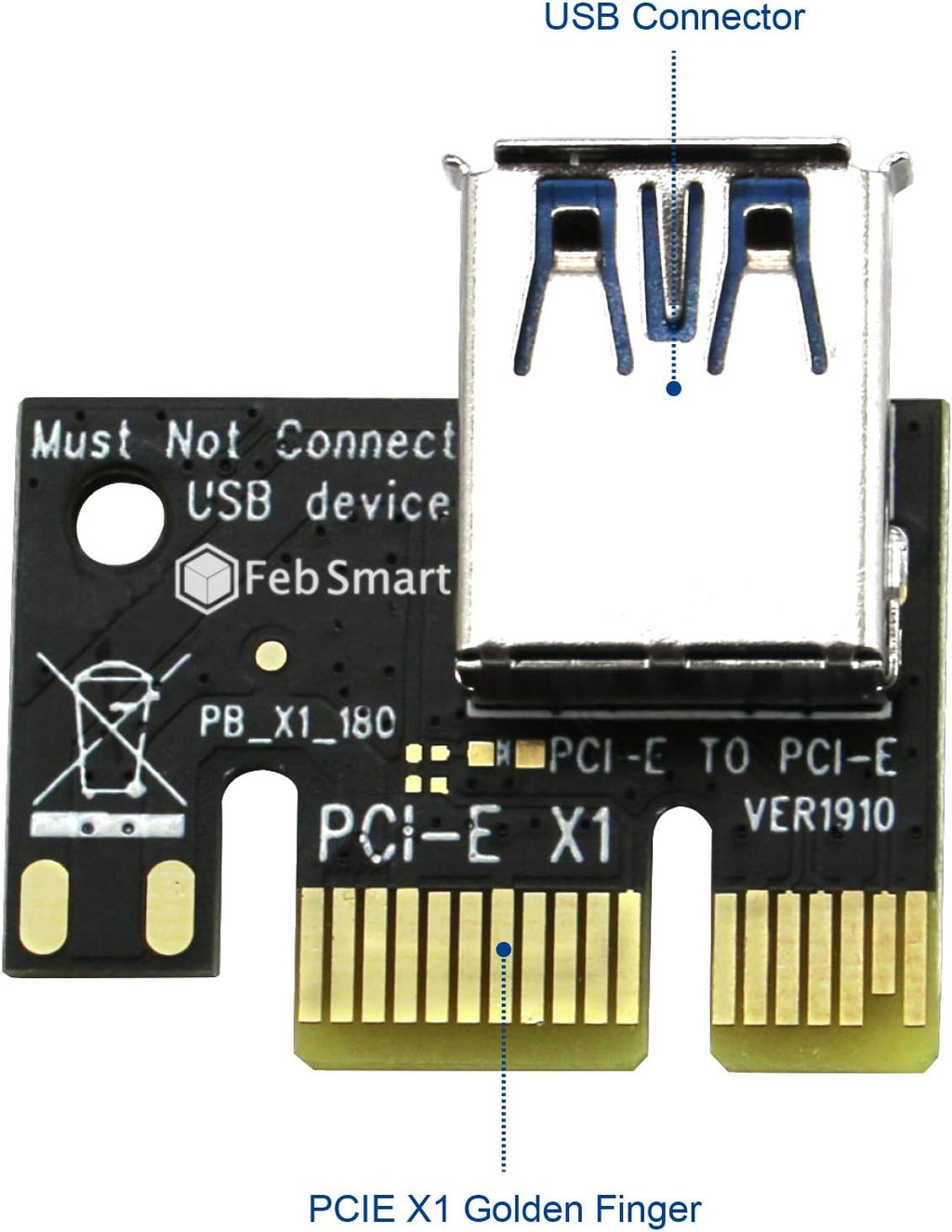 PCIE Riser Cable with 6Pin-SATA Power Cable and 23.6in Extension Cable O3112